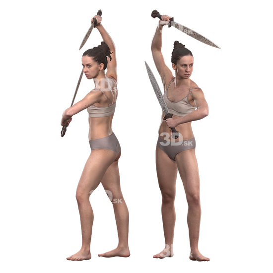 Whole Body Woman White 3D Cleaned Raw Bodies