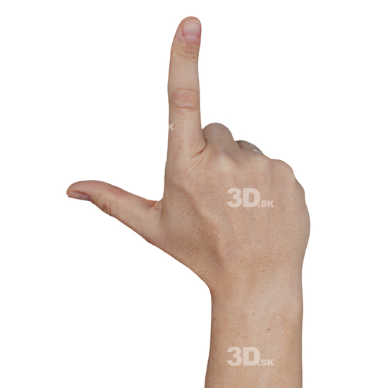 Hand Man White 3D Raw Hand Scans