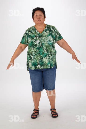 Whole Body Woman Asian Casual Overweight Street photo references