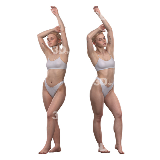 Whole Body Woman White 3D Cleaned Bodies