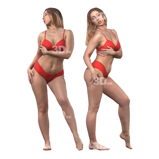 Woman White 3D Cleaned Bodies