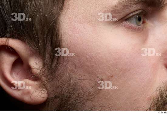 Face Man White Athletic Bearded Face Skin Textures