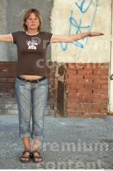 Whole Body Woman T poses Casual Average Bearded Street photo references