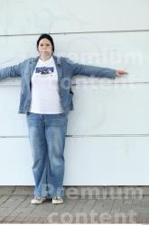 Whole Body Woman T poses White Casual Overweight
