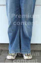 Calf Woman White Casual Jeans Overweight