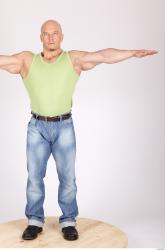 Whole Body Man T poses Casual Muscular Studio photo references
