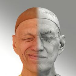 Raw 3D head scan of emotions and phonemes - Jan