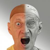 Raw 3D head scan of shouting emotion - Jan