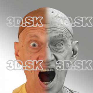 Raw 3D head scan of shouting emotion - Jan