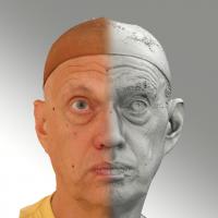 Raw 3D head scan of sad emotion - Jan