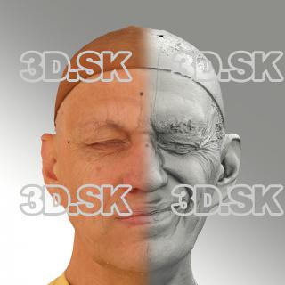 Raw 3D head scan of sneer emotion left - Jan