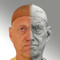 Raw 3D head scan of irate emotion - Jan