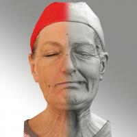 Raw 3D head scan of sneer emotion left - Drahomira