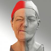 Raw 3D head scan of sneer emotion right - Drahomira