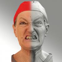 Raw 3D head scan of angry emotion - Drahomira
