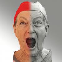Raw 3D head scan of shouting emotion - Drahomira