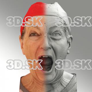 Raw 3D head scan of shouting emotion - Drahomira