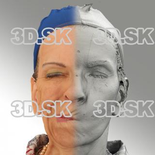3D head scan of sneer emotion right - Alena