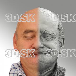 3D head scan of sneer emotion left - Michal