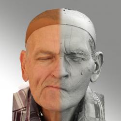 Raw 3D head scan of emotions and phonemes - Peter