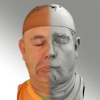 3D head scan of sneer emotion right - Ilja
