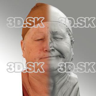 3D head scan of sneer emotion left - Lada