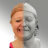 3D head scan of sneer emotion right - Eva
