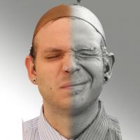 3D head scan of sneer emotion left - Martin