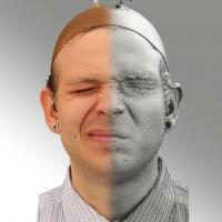 3D head scan of sneer emotion right - Martin