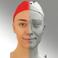 3D head scan of natural smiling emotion - Dina