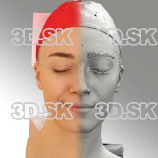 3D head scan of sneer emotion right - Dina