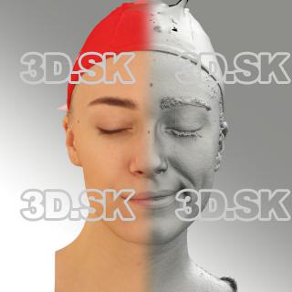 3D head scan of sneer emotion left - Dina