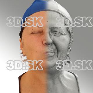 3D head scan of sneer emotion left - Zdenka