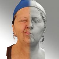 3D head scan of sneer emotion right - Zdenka