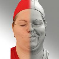 3D head scan of sneer emotion left - Misa