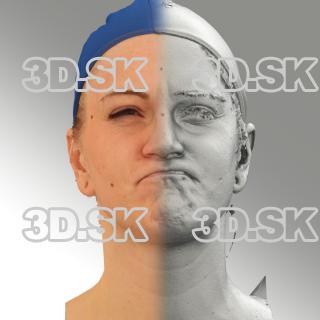 3D head scan of angry emotion - Jana