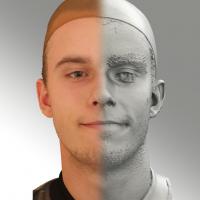 3D head scan of natural smiling emotion - Jirka