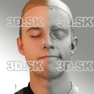 3D head scan of sneer emotion left - Jirka