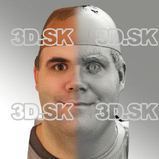 3D head scan of natural smiling emotion - Martin