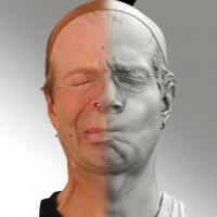 3D head scan of sneer emotion right - Richard