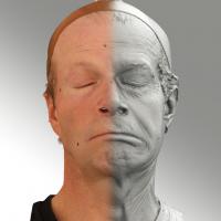 3D head scan of sneer emotion left - Richard