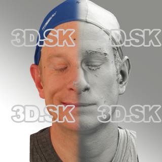 3D head scan of sneer emotion right - Marcel