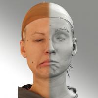 3D head scan of sneer emotion right - Iva