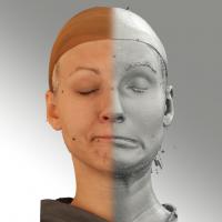 3D head scan of sneer emotion left - Iva