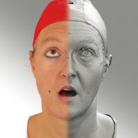 3D head scan of looking up emotion - Daniela
