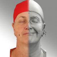 3D head scan of sneer emotion left - Jana
