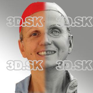 3D head scan of natural smiling emotion - Renata