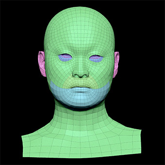 Head Man Asian Bald 3D Retopologised Heads