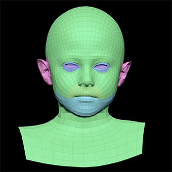 Head Man White  3D Retopologised Heads