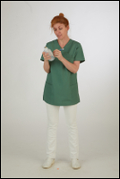  Photos Daya Jones Nurse in green Pose 2 